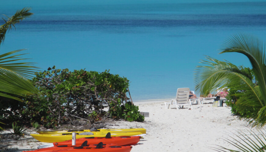 Kayaks and the Beach